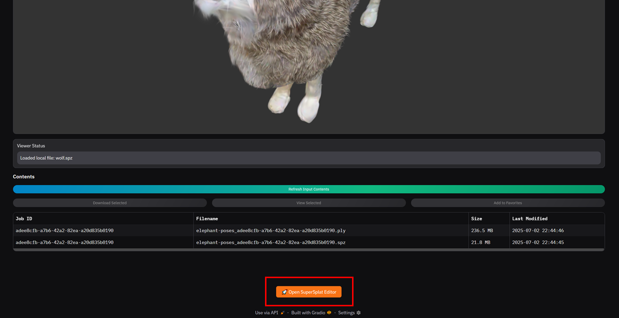 Launching SuperSplat Editor